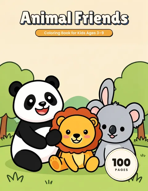 Animal Friends coloring book cover