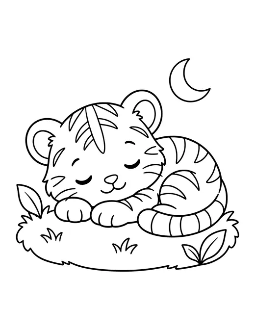Tiger Cub Resting coloring page
