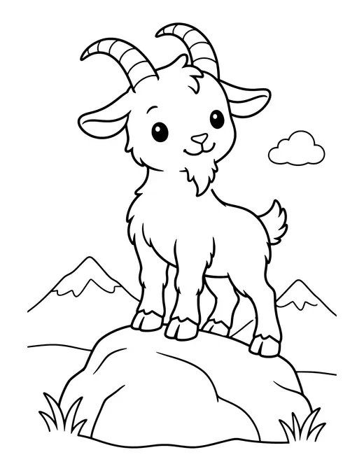 Goat on a Rock coloring page