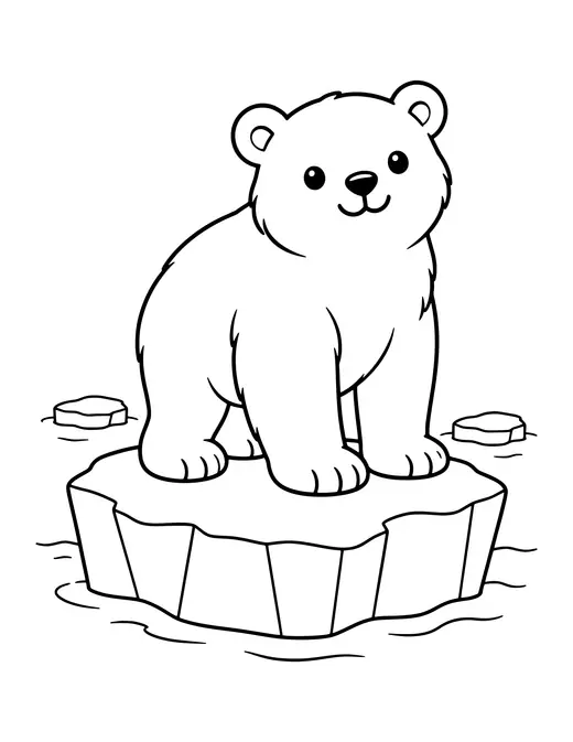 Polar Bear on an Iceberg coloring page