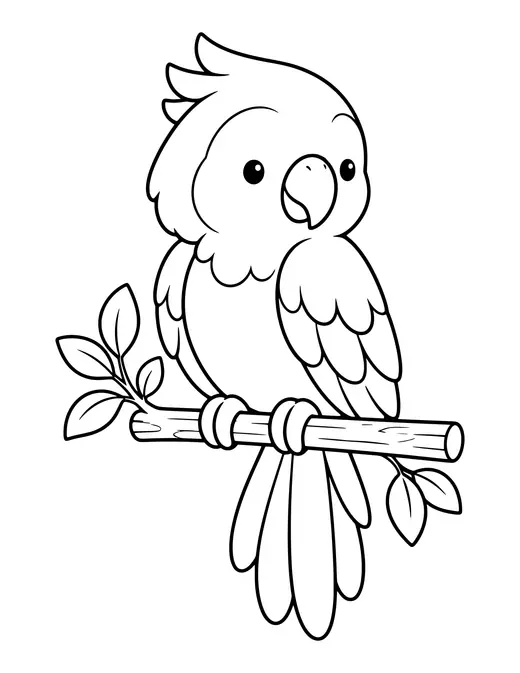 Parrot on a Perch coloring page