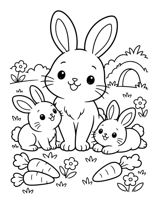 Bunny Family coloring page