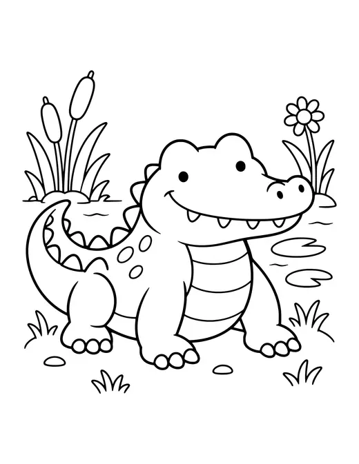 Crocodile Smiling coloring page
