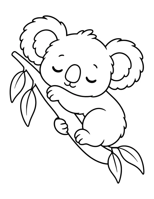 Koala Sleeping coloring page