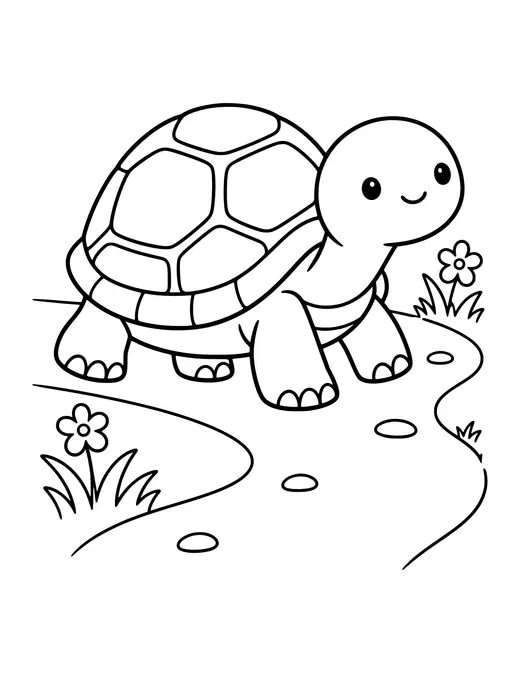 Tortoise Slow and Steady coloring page
