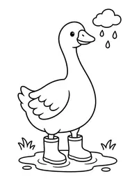 Goose in Rain Boots coloring page