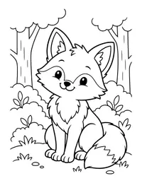 Red Fox in the Forest coloring page
