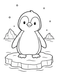 Penguin on the Ice coloring page
