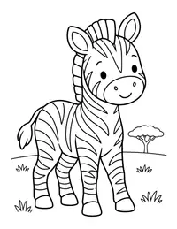 Zebra in the Savanna coloring page