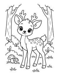 Deer in the Woods coloring page
