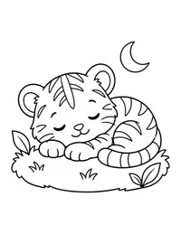 Tiger Cub Resting coloring page