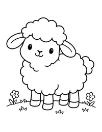 Sheep with Fluffy Wool coloring page