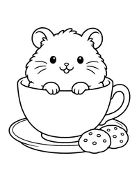 Hamster in a Teacup coloring page