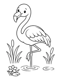 Flamingo Standing on One Leg coloring page