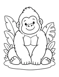 Gorilla Sitting coloring page