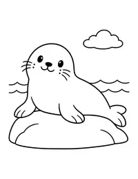 Seal on a Rock coloring page
