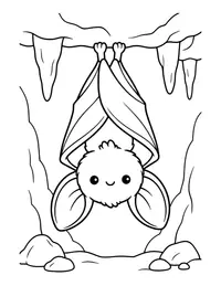 Bat Hanging in a Cave coloring page