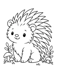 Porcupine Friend coloring page