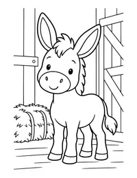 Donkey in a Barn coloring page
