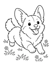 Corgi Running coloring page