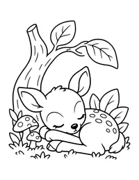Fawn Sleeping coloring page