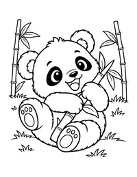 Panda Cubs Playing coloring page