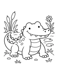 Crocodile Smiling coloring page