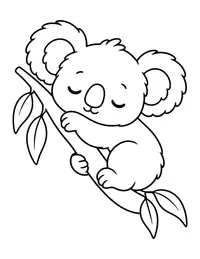 Koala Sleeping coloring page