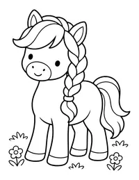 Pony with Braided Mane coloring page