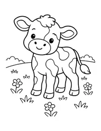 Calf in the Meadow coloring page