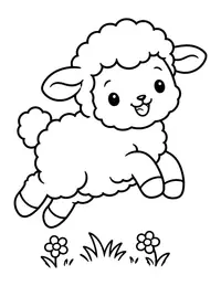 Lamb Hopping coloring page
