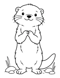 Otter Holding Hands coloring page