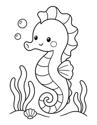 Seahorse Friend coloring page