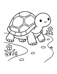 Tortoise Slow and Steady coloring page