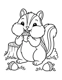 Chipmunk Stuffing Cheeks coloring page