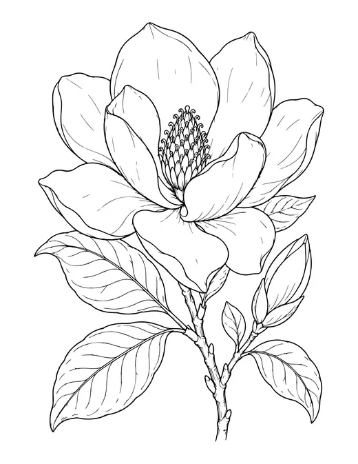 Magnolia Flower coloring page