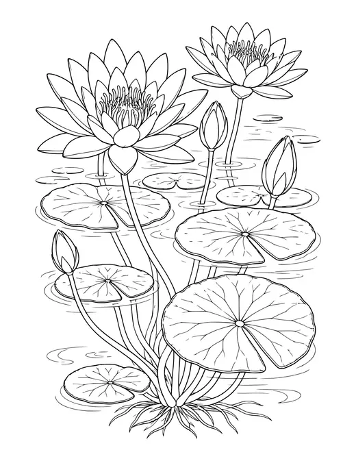 Water Lilies coloring page