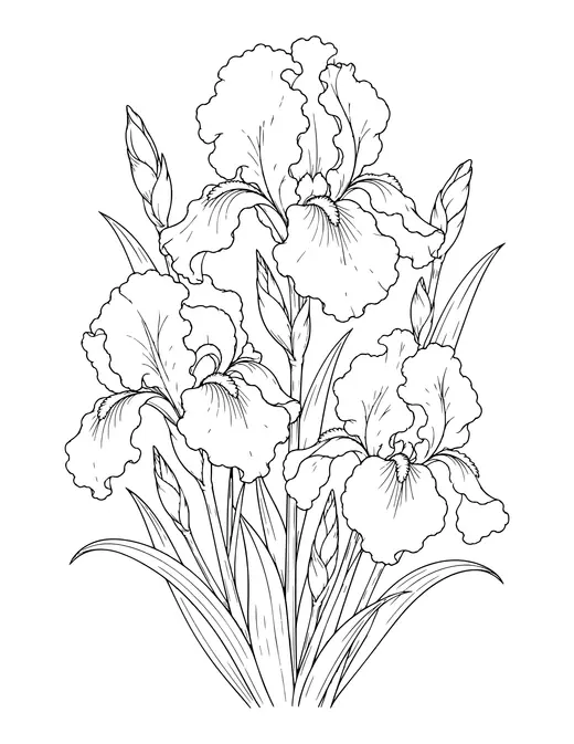 Iris Flowers coloring page
