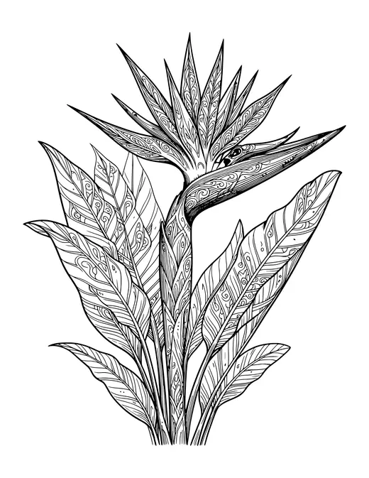 Bird of Paradise coloring page