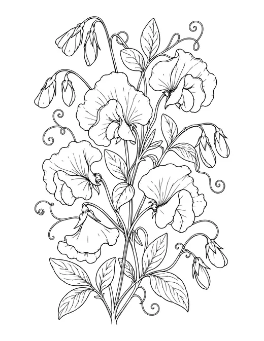 Sweet Peas coloring page