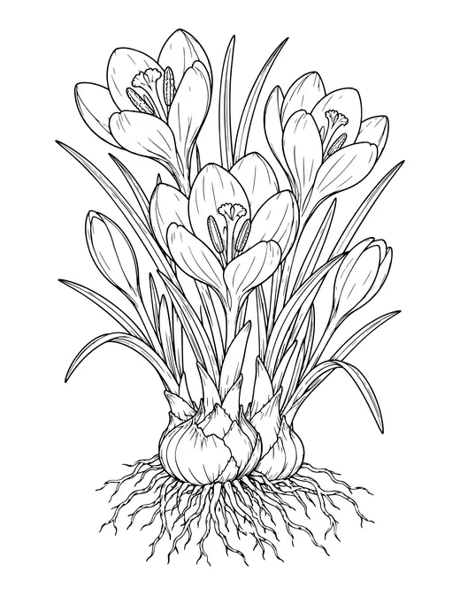 Crocuses coloring page