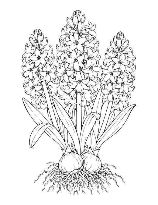 Hyacinths coloring page
