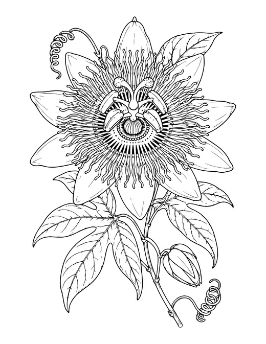 Passion Flower coloring page
