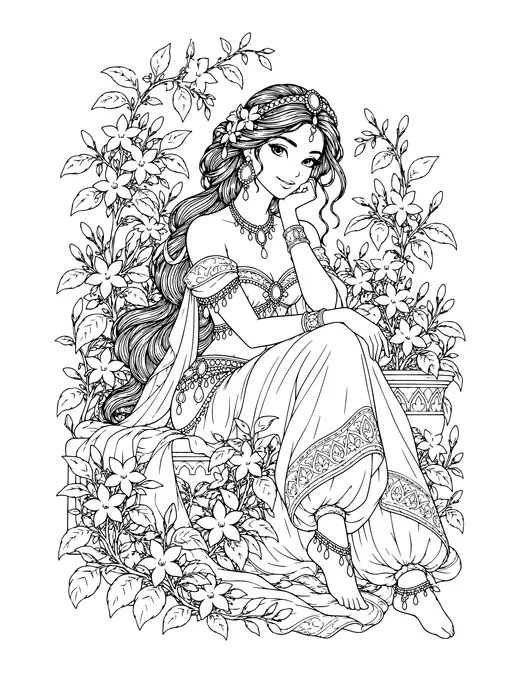 Jasmine coloring page