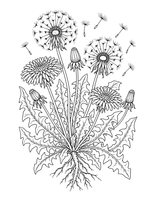 Dandelions coloring page