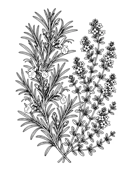 Rosemary and Thyme coloring page