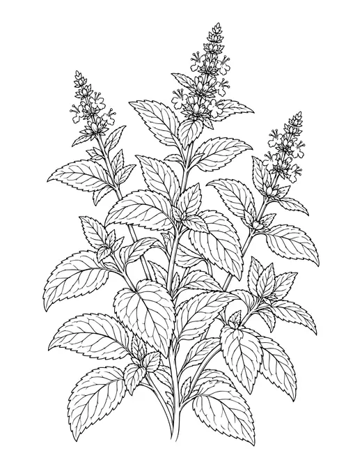 Mint Leaves coloring page