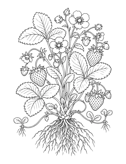 Strawberry Plant coloring page