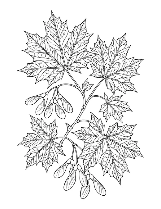 Maple Leaves coloring page