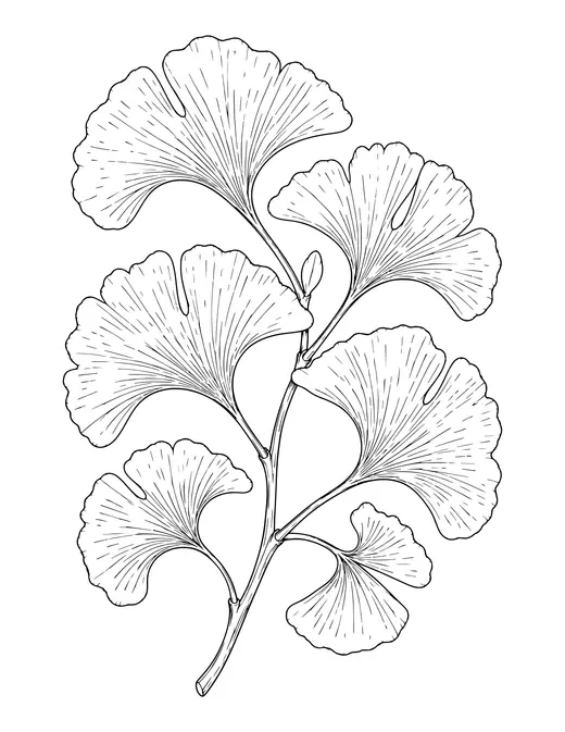 Ginkgo Leaves coloring page